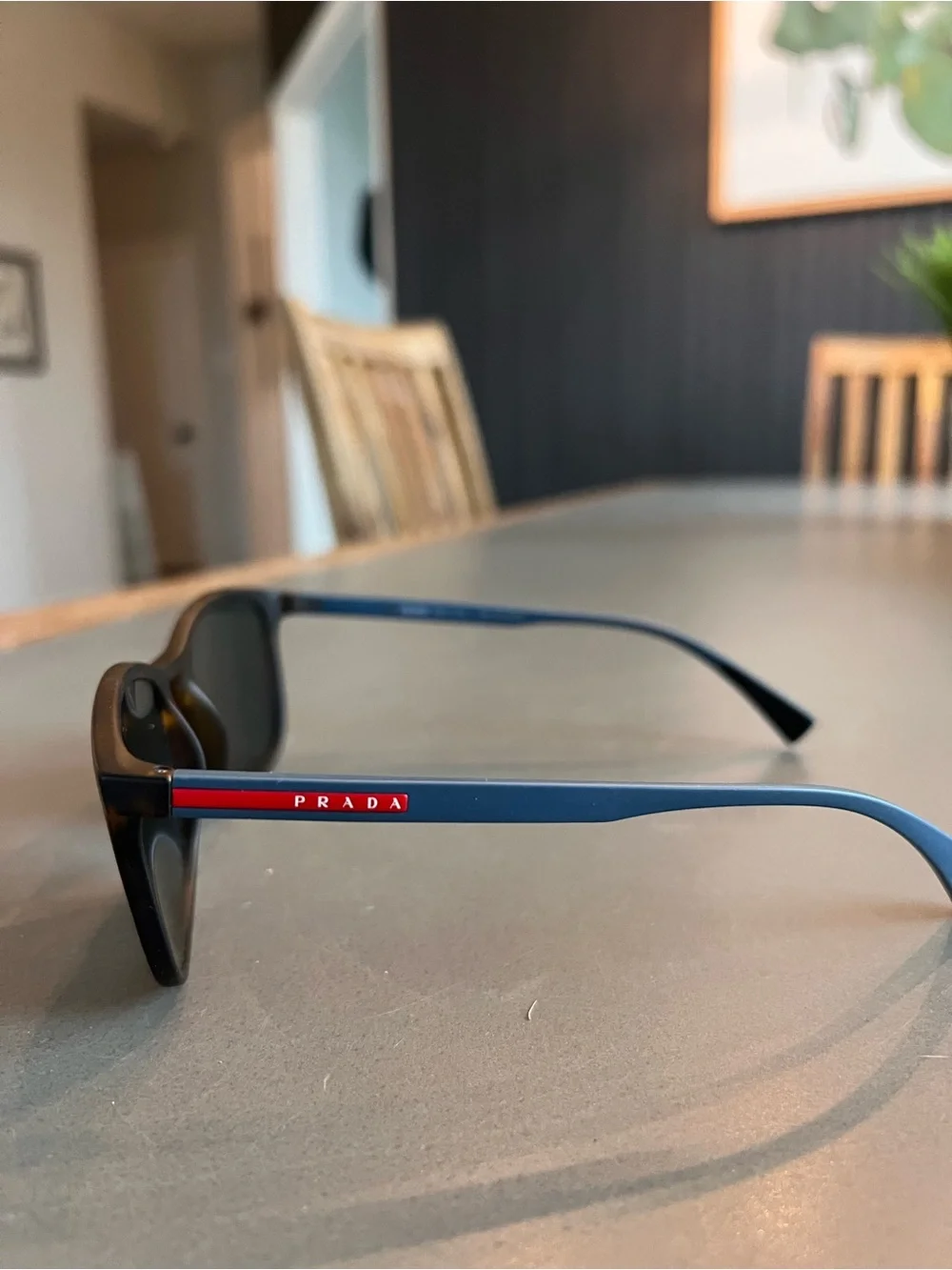 Prada Linea Rossa Tortoiseshell Frame Sunglasses with Gray Lenses